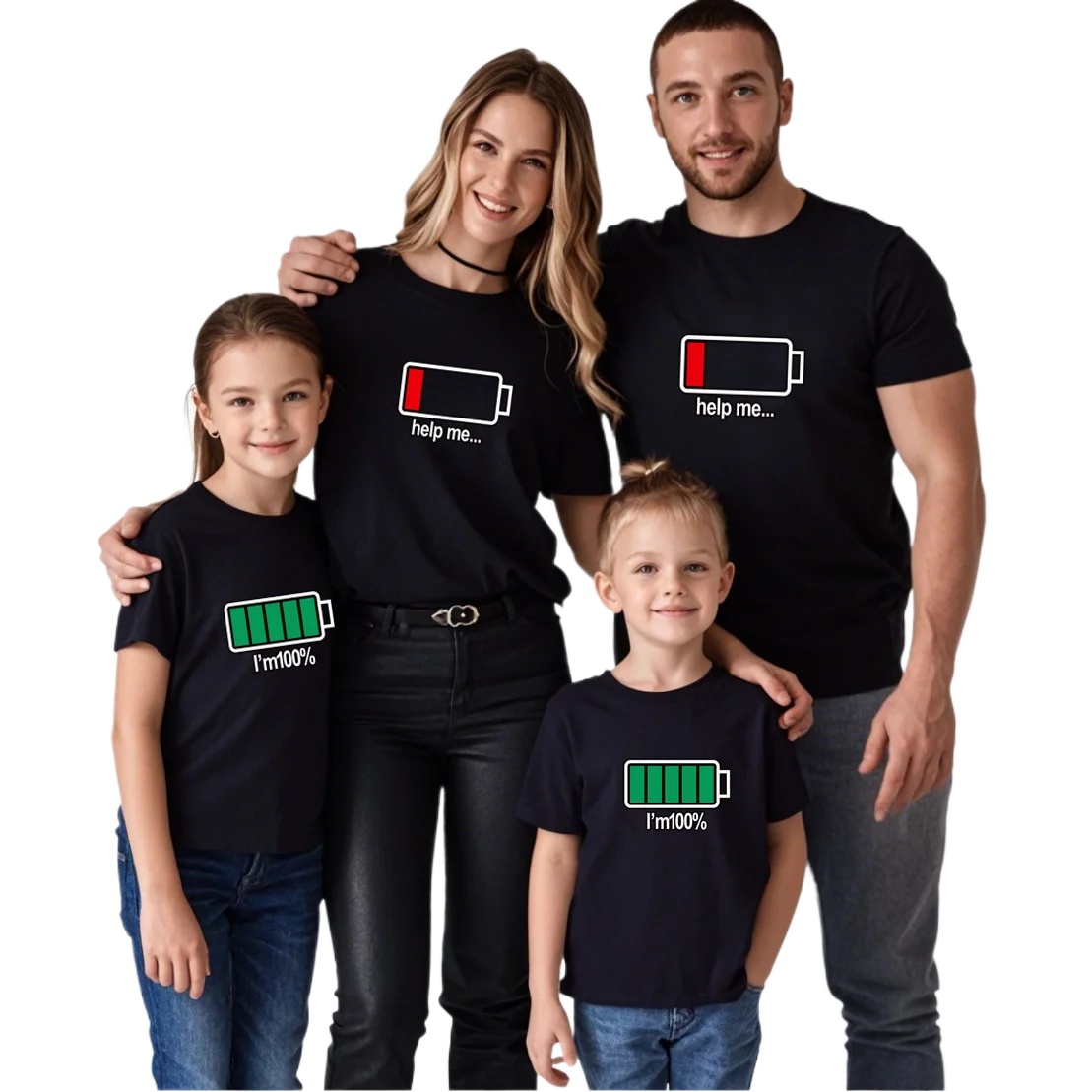 Plant Parent Shirt - Funny Battery Pattern Family Matching Clothes